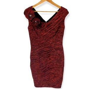 KM Collections by Mika Bell super sexy two tone metallic ruched rosette bandage